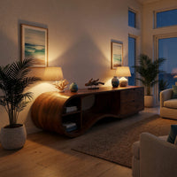 Walnut Ring, Walnut Wave, One Solid Media Console, view 6