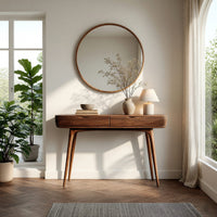 Console Table on Splayed Tapered Legs in Solid Walnut, view 7