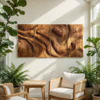 Layered Contour Wall Art in Four Carved Panels, view 7 — view 7