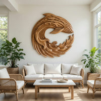 Curled Swell Wave Wall Sculpture in Solid Walnut, view 7 — view 7