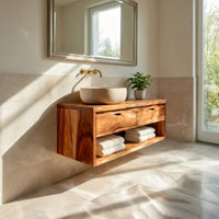Solid Wood Bathroom Vanity Handcrafted Cabinet, view 7