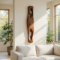 Solid Wood Clock Minimalist Wall Vertical Decor Living Room, view 7