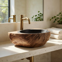 Solid Wood Sink Vanity Mid Century Bathroom, view 7
