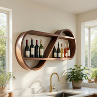 Solid Wood Wine Rack Scandinavian Open Shelf Apartment, view 7