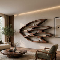 Leaf-Pod Bookshelf Carved with Nine Open Cells, view 7