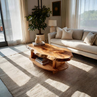 Bark-Edge Coffee Table, Shaped and Sanded by Hand, view 7