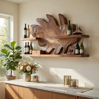 Solid Wood Wine Rack Farmhouse Wall Hallway Beverage Accent Storage, view 7