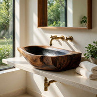 Solid Wood Sink Vanity Wall Mounted Bathroom Elegant Bathroom, view 7