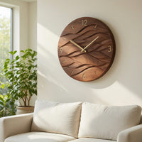 Solid Wood Clock Wave Wall Living Room, II, view 7