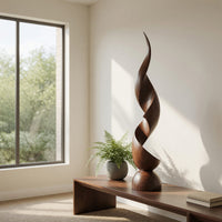 Solid Wood Sculpture Wall Art Handcrafted Organic Contemporary Landscape Office, view 7