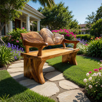 Solid Wood Outdoor Garden Bench Live Edge Entryway Interior Home, view 7