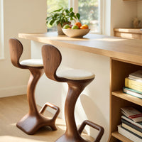 Solid Wood Bar Stool Sculptural Organic Kitchen Interiors, view 7
