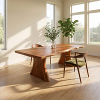 Mid Century Thick Top Dining Table For Contemporary Dining, view 7