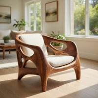 Solid Wood Chair Sculptural Lounge Patio, view 7