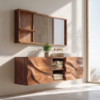 Solid Wood Bathroom Vanity Handcrafted Wall Modern, view 7
