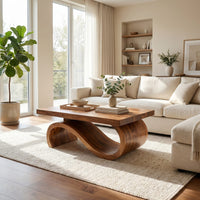 Organic Wood Coffee Table For Modern Lounge, view 7
