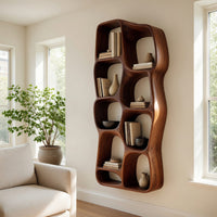 Solid Wood Wall Mounted Shelf Sculptural Living Room, view 7