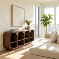 Minimalist Sculptural Tv Stand For Media Room Interior, view 7
