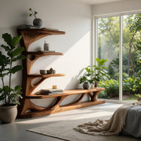 Carved Branch-Form TV Console with Stacked Shelves, view 7