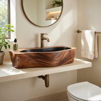Solid Wood Sink Vanity Wall Mounted Bathroom Compact Bathroom, view 7