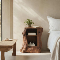 Solid Wood Nightstand Handcrafted Side Cabinet Bedroom, view 7