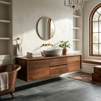 Solid Wood Bathroom Vanity Wall Mounted Spa, view 7