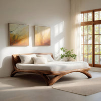 Solid Wood Bed Frame Minimalist Platform Bedroom, view 7