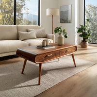 Ridgeline Hardwood Coffee Table With Two Drawers, view 7