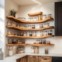 Solid Wood Spice Rack Mid Century Storage Organizer Kitchen, view 7