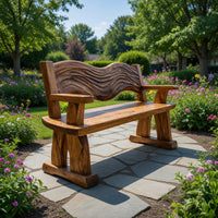 Solid Wood Outdoor Garden Bench Solid Entryway Minimalist Home, view 7