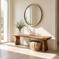 Contemporary Natural Wood Bench For Luxury Window Corner, view 7