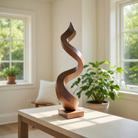 Solid Wood Sculpture Wall Art Mid Century Abstract Garden Feature, view 7