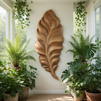 Plumeleaf Feather Wall Sculpture in Carved Wood, view 7 — view 7