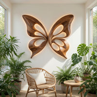 Two Walnut Halves, One Butterfly Wall Sculpture, view 7 — view 7