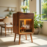 Solid Wood Bar Cabinet Wine With Warm Lighting Kitchen, view 7