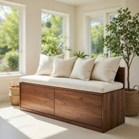 Solid Wood Entryway Storage Bench With Minimalist Design Home Interiors, view 7