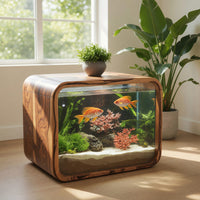 Solid Wood Aquarium Stand Nightstand With Storage Bedroom Living Room Display, view 7
