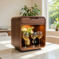 Solid Wood Bar Cabinet Wine With Drawer Kitchen Dining Room, view 7