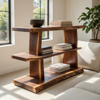 Solid Wood Standing Shelf Large Display Living Room Storage, view 7
