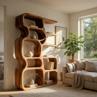 Rounded Cell-Form Bookshelf in Solid Hardwood, view 7