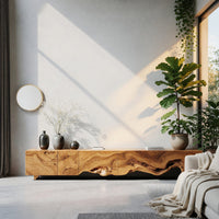 Live-Edge Scalloped Media Console in Solid Wood, view 7