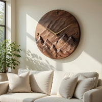 Solid Wood Clock Rustic Landscape Wall Living Room, view 7
