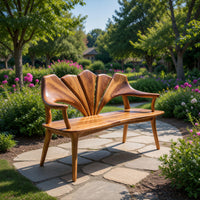 Solid Wood Outdoor Garden Bench Solid Live Edge Entryway Living Area, view 7