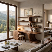 Driftform Desk, Hand-Shaped from Solid Walnut Planks, view 7