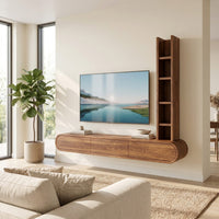Wall-Mounted Floating Console With Tall Display Shelf, view 7