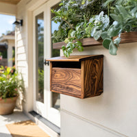 Solid Wood Mailbox Post Sculpture Outdoor Patio Rustic, II, view 7