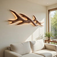 Rustic Wooden Wall Mounted Light With Branch Form For Bedroom, view 7