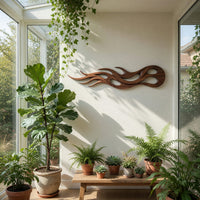 Ember Crest Walnut Wall Sculpture with Coiled Tail, view 7 — view 7