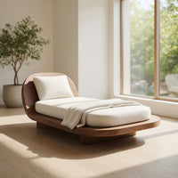 Solid Wood Day Bed Handcrafted Daybed Patio Furniture Outdoor, view 7