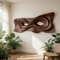 Looping Current Wall Relief, Hand Carved in Walnut, view 7 — view 7